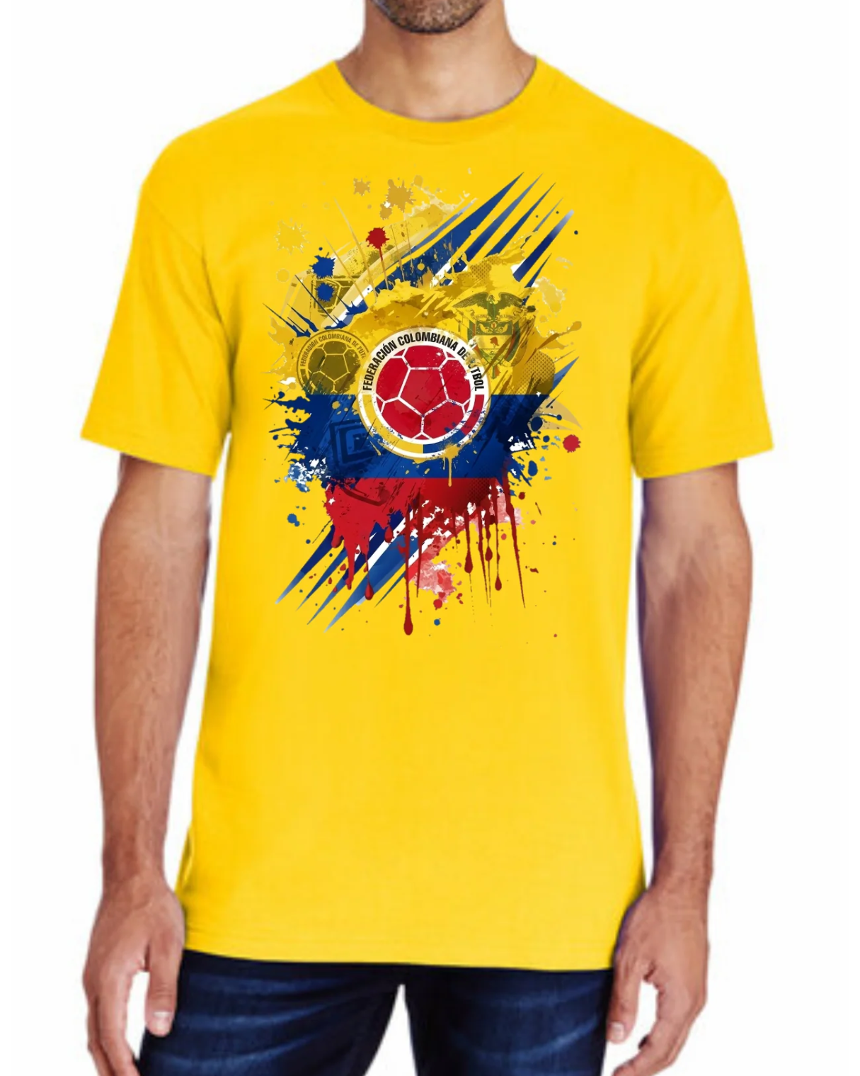 Colombia Soccer Graphic Tee, 5.3 oz 100% Cotton T-Shirt
