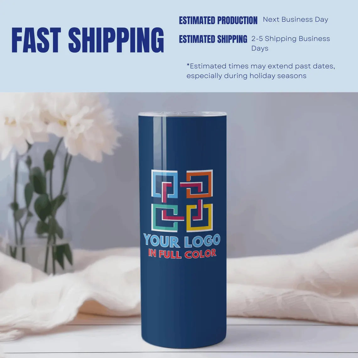 Custom Logo Tumbler | Personalized 20oz Skinny Tumbler