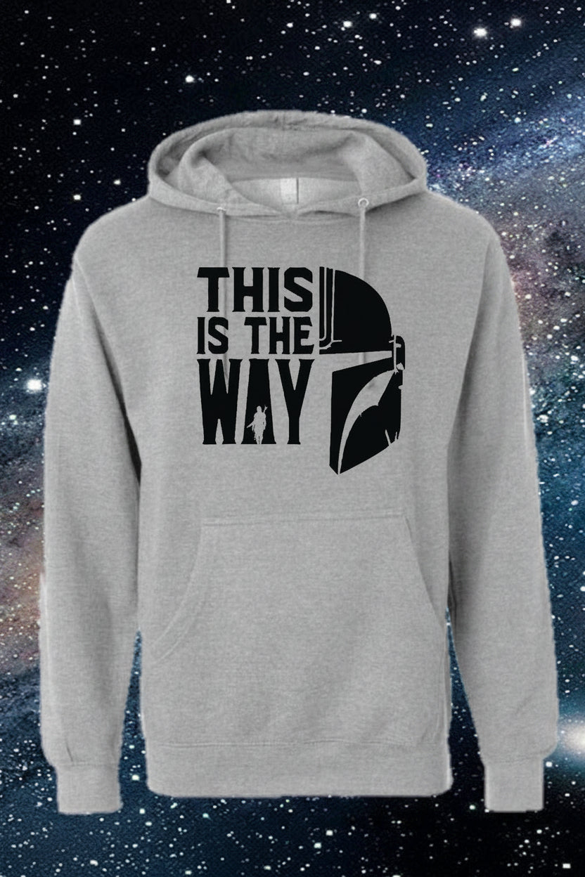 Star Wars Mandalorian (This Is The Way) Unisex Midweight 8.5 oz Hooded Pullover Sweatshirt