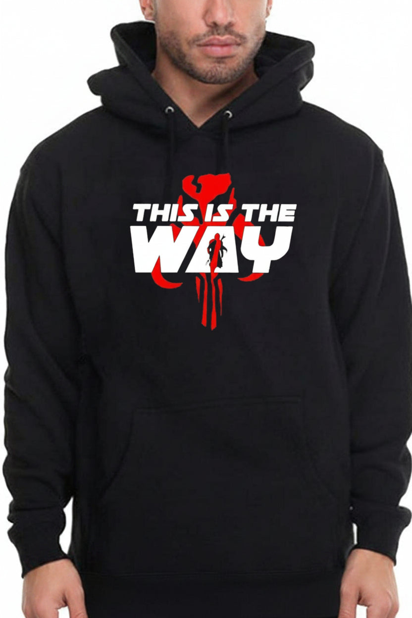 Star Wars Mandalorian (This Is The Way/Red Skull) Unisex Midweight Hooded Pullover Sweatshirt