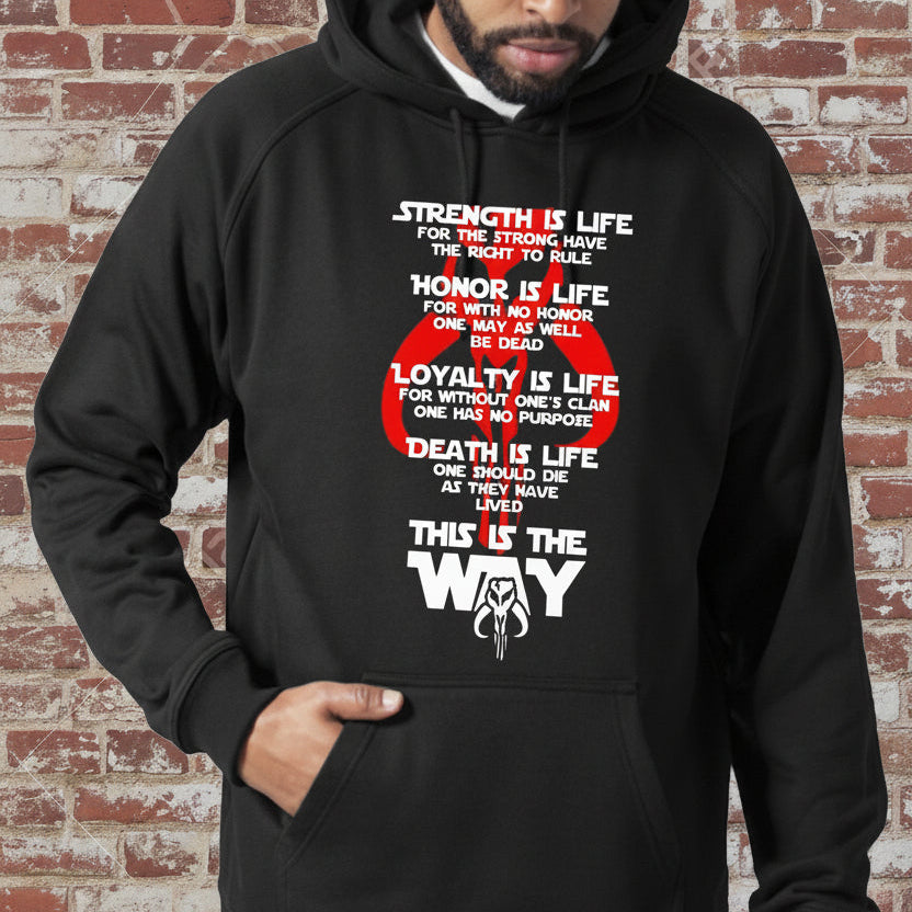 Star Wars Mandalorian (Honor Code) Unisex Midweight Hooded Pullover Sweatshirt