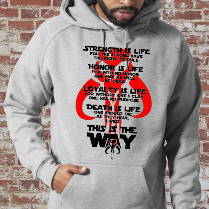 Star Wars Mandalorian (Honor Code) Unisex Midweight Hooded Pullover Sweatshirt