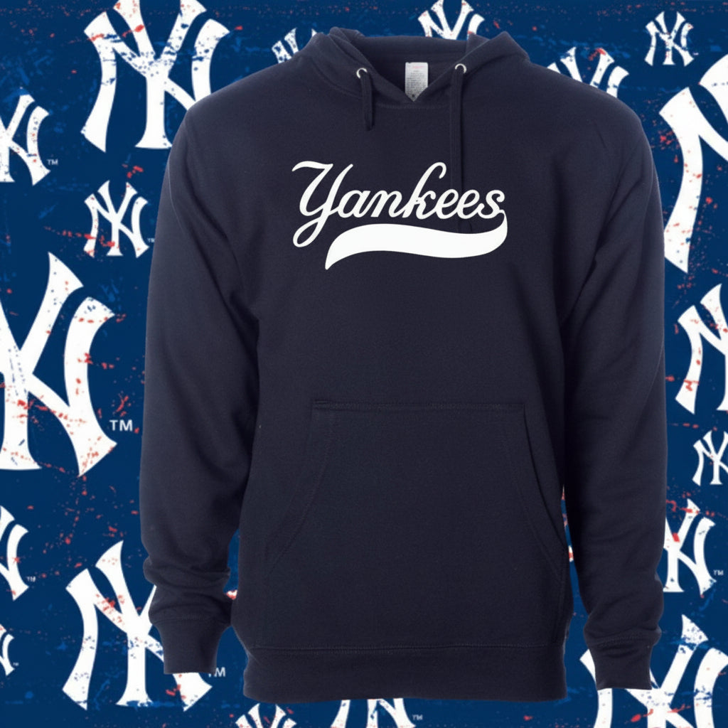 New York Yankees Unisex Midweight 8.5 oz Hooded Pullover Sweatshirt