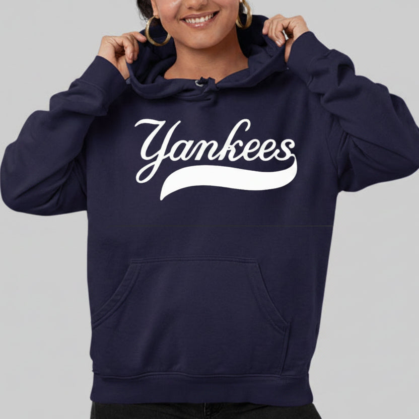 New York Yankees Unisex Midweight 8.5 oz Hooded Pullover Sweatshirt
