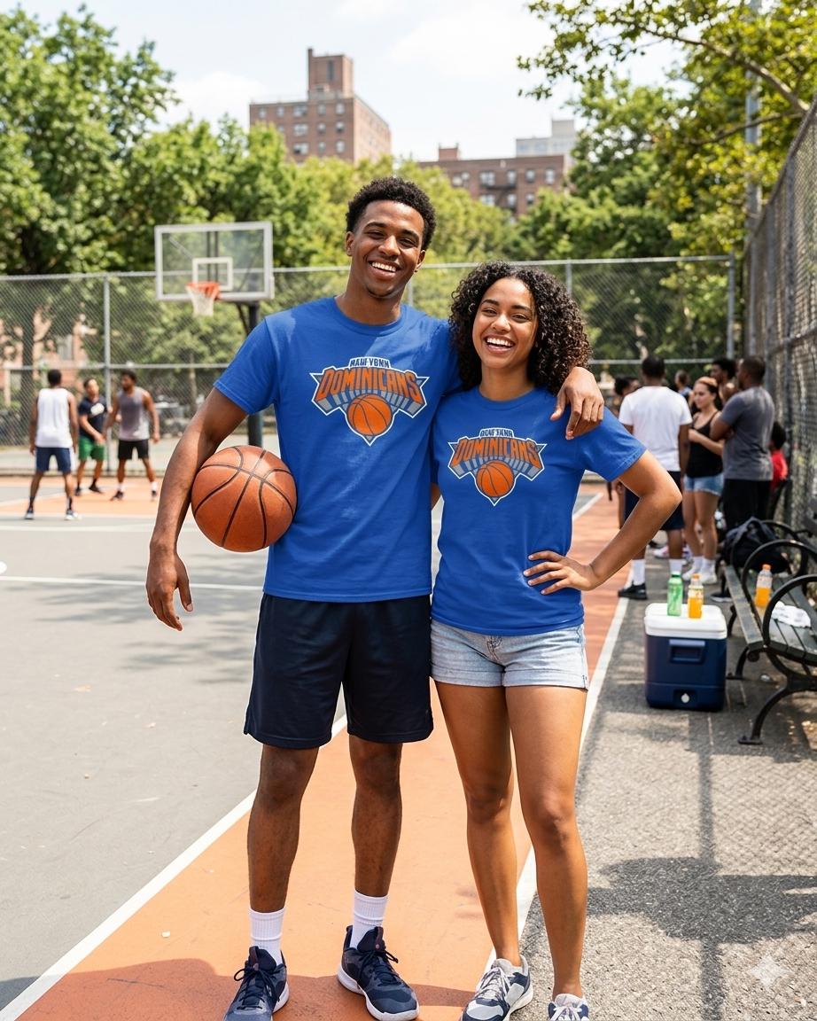 New York Dominican Basketball Shirt, Knicks Colors Basketball T-Shirt, Dominican Heritage, Unisex Graphic Tee, 5.3 oz 100% Cotton