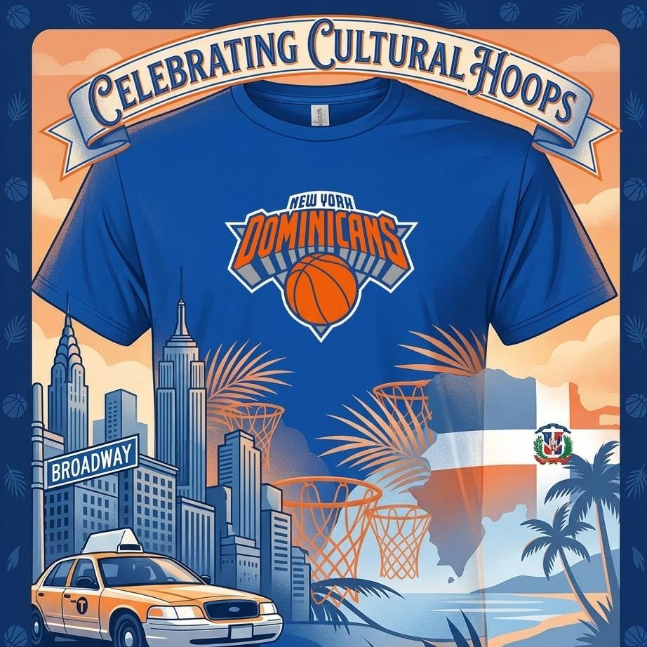 New York Dominican Basketball Shirt, Knicks Colors Basketball T-Shirt, Dominican Heritage, Unisex Graphic Tee, 5.3 oz 100% Cotton